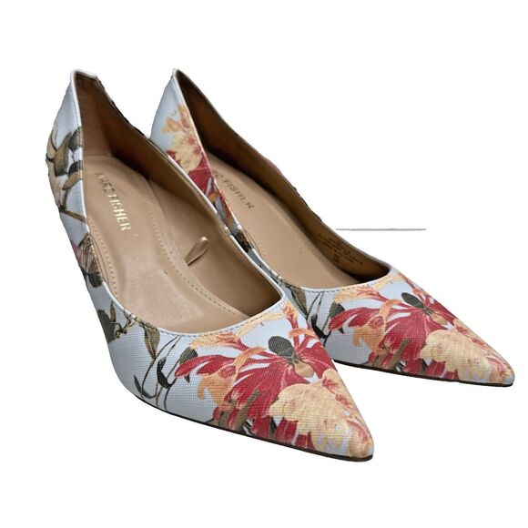Marc Fisher Arlene Pointy Toe Pumps Kitten Heels Floral Shoes Size 6 - Picture 1 of 9